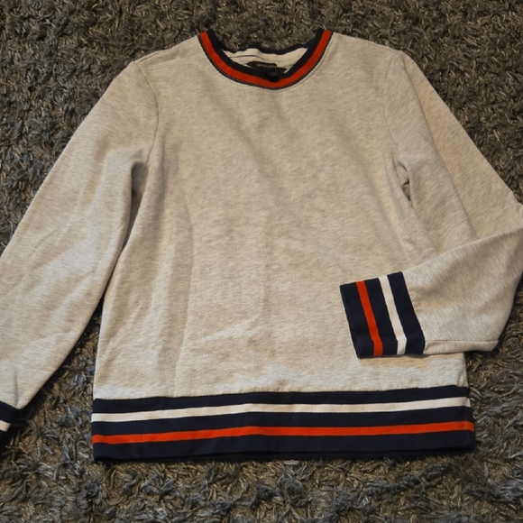 Banana Republic Tops - Banana Republic Gray and Red Crewneck Sweater
